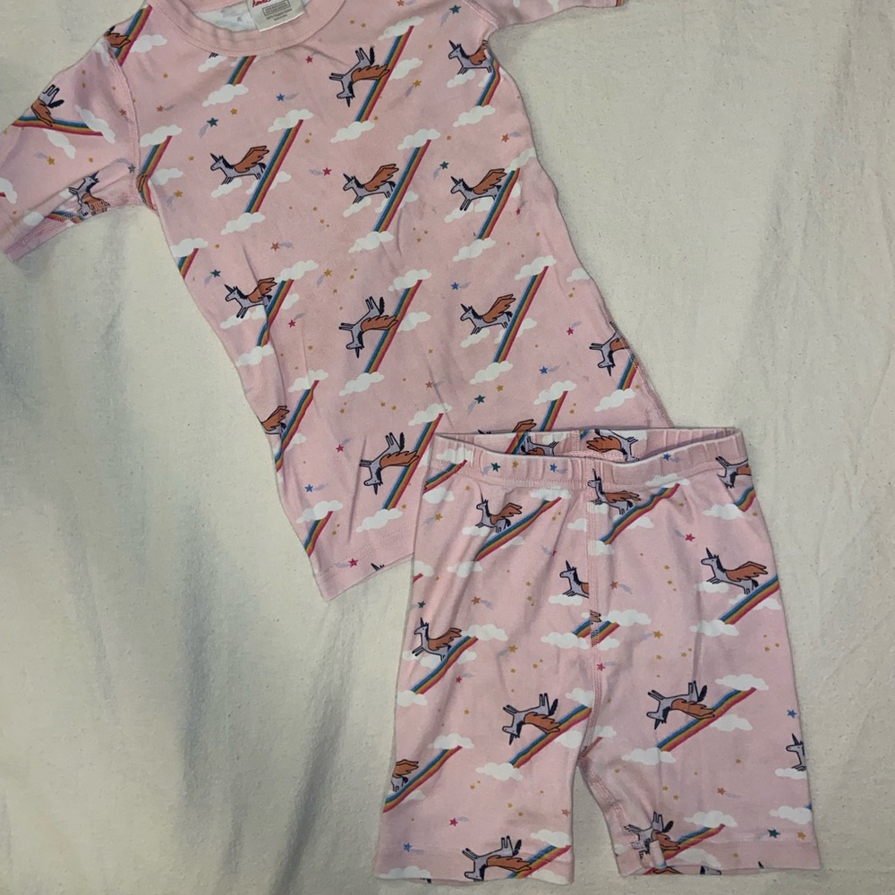 Hanna Andersson Pink Unicorn Rainbow PJs